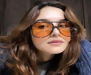 Trends Pilot Womens Solglasögon Vintage Yellow Brand Designer Sunglass Kvinnliga överdimensionerade glasögon Eyewear Men Shades UV4004421570