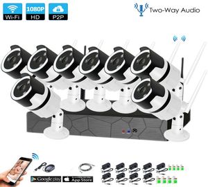 8CH Dwukroosowy Audio Talk HD Wireless NVR Zestaw P2P 1080P IR Nictision Security 20mp Audio IP Kamera WIFI CCTV System2431911