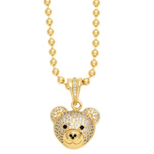 Ожерелья с подвесками, массивный позолоченный медведь для женщин, фуксия, кристалл, Тедди, ювелирные изделия с цирконием, подарки для друзей, Nkep53, доставка, доставка Otgux