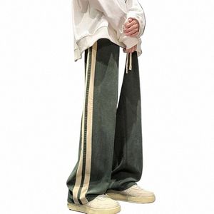 men New Striped Corduroy Baggy Pants Men Streetwear Korean Fi Casual Hip Hop Vintage Cargo Pants Loose Trousers Joggers X8eM#