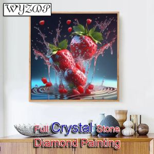 Stitch 5D DIY 100%Crystal Diamond Painting Strawberry Full Square Mosaic Embroidery Fruit Sitich Diamond Art Crystal Home Docer 231023