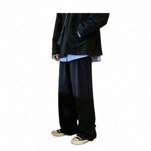 Kapments Men Korean Fahis Wide Leg Sweatpants 2023 Mens Black Harajuku Bagy Harem Pants Male Japanese Streetwear Joggers Y4K7＃