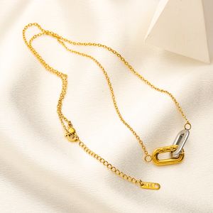 Kvinnor halsband lyxiga hänge halsband designer märke bokstavskedja 18k guld pläterad halsband för bröllop smycken tillbehör