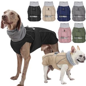 Jaquetas reflexivas roupas para cães jaqueta impermeável casaco para animais de estimação inverno quente ao ar livre jaquetas para cães com veludo médio grande cães andando roupas