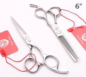 6quot JP 440C Purple Dragon Silver Professional Human Hair Scissors Barberquots Hairdressing Shears Cutting Thinning Scissor2376426