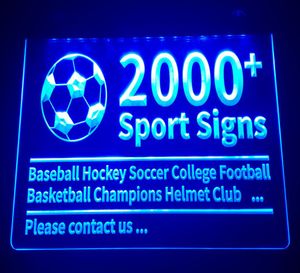 2000 Soprt Signs Lichtschild Baseball Hockey Fußball Basketball Helm CLub 3D LED Drop Whole1697953