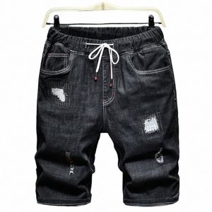 Men Denim Shorts Summer Hot plus rozmiar 10xl 7xl swobodne luźne rozciąganie kowboju Krótki dżins samiec dżinsowe bryczesy Q3i1#