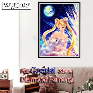 Ścieg 5d Diy Diamond Maloon Cartoon Girl Full Square Crystal mozaiki haft haftowy Zestaw ściegu Crystal Diamond Art Decor 230735