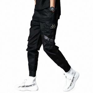joggar män casual byxor koreanska streetwear löst lastbyxor fi trend kläder mulit ficka militär hajuku sweatpants d0ju#
