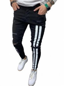 2022 NOWOŚĆ FI STREETWEAR MEN DIANS VINTAGE BLUE COLD CIEND Zniszczone dżinsy Mężczyźni Broken Punk Pants Homme Hip Hop Jeans J1bd#