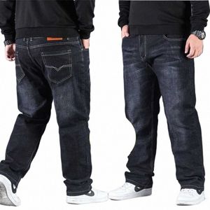 10xl Oversize Jeans Preto Homens Plus Size 50 Calças Jeans Marido Respirável Calças Soltas Homens Streetwear Baggy Jeans Calças Casuais d8fk #