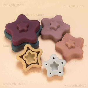 Blocks 6pcs Baby Toy Soft Building Blocks Silicone Stacking Blocks Round Shape Silicone Construction Toy Rubber Teethers X1106 T240325