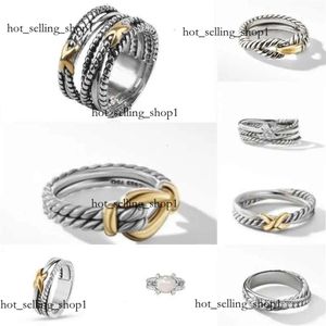 Dy 남자 반지 David Yurma Ring Women Designer Jewelry Silver Vintage X 모양의 다이 반지 남성 럭셔리 보석 여자 남자 소년 선물 파티 고품질 480