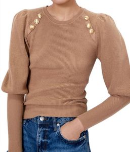 Swetery damskie Wysokiej jakości puff rękawy damski moda dzianina sweter pullover jesienne zima miękka skoczek top koszulka