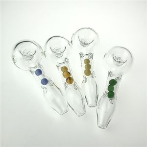 4.72 Inch Thick Pyrex Glass Smoking Pipe with Honeycomb Bowl and 3 Beads Filter Tube Funny Hand Pipes