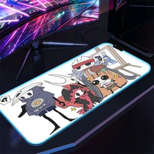 Коврики Hollow Knight Gamer Коврик для клавиатуры со светодиодной подсветкой RGB Коврик для мыши игровой ПК Аксессуары Защитный стол для мыши Игровой коврик Xxl Большие мыши