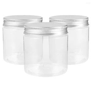 Garrafas de armazenamento 3 pcs tampa de alumínio frascos de vedação plástico mel jam pet tampado pequeno