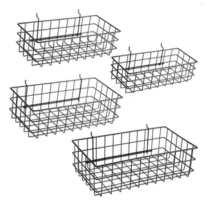 Kitchen Storage Pegboard Baskets Set Of 4 Hooks To Any Peg Board Wire Shelf Bins Organize Tools Workbench Accessories Garage