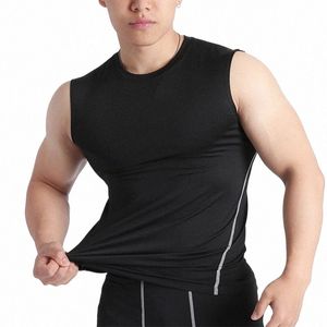 men Gym Tank Tops Fitn Sport Tights Tank Top Sport Training Vest Quickly Dry Running Compri Sleevel Yoga Shirt h44u#