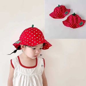 ET HATS Baby Fisherman Hat Spring och Autumn Red Strawberry Sunshine Hat Baby Outdoor Travel Western Style Sunshine Bowl Hatc24326