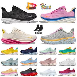 Hokas Shoes Womens Hoka Clifton 9 Bondi 8 Mens Free People Mesh Trainers Cloud White Black Pink Foam Blue Outdoors Runners Jogging Sneakers