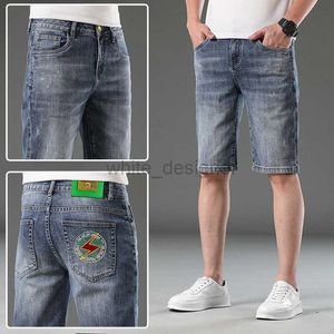 Mens jeans luxury Designer Beauty embroidered cropped jeans men's shorts slim fit cotton stretch cropped pants summer thin European style
