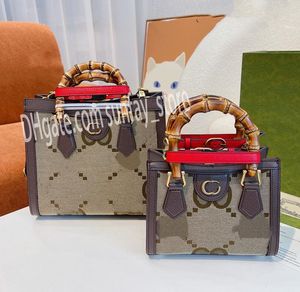 Grande capacidade alça de bambu tote princesa diana aniversário saco selas totes crossbody saco de compras mulher moda vintage bolsas designer de luxo bolsas femininas