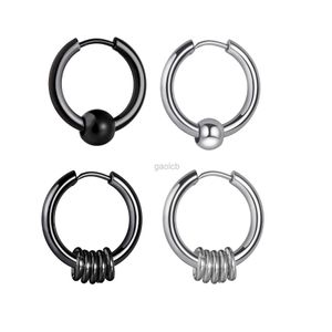 Hoop HUGGie 1 pair of stainless steel earrings suitable for men women small round metal balls allergy resistant ear buckles jewelry 24326