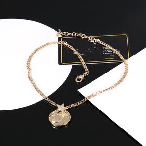 Designer Pendant Necklaces Double Letter C Gold chokers Chanells Necklace Luxury Crysatl Pearl Women Wedding heart-shaped Jewerlry 859