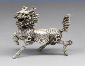 Chinesische Silber-Kupfer-Statue Kirin-Statue0123456782673595