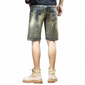 high Quality Retro Men's Shorts Denim Jeans Nostalgic Straight Summer Nostalgic Fi Brand Hip Hop Daily Plus Size Pants 26vG#