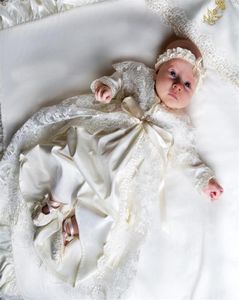 Casual Dresses Baby Girl Christening Long Sleeves Floor Length Lace Baptism Gowns With Headpiece3182108