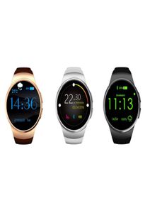 KW18 Relógio Inteligente Tela Cheia Arredondado AndroidIOS Bluetooth Reloj Inteligente Cartão SIM Monitor de Freqüência Cardíaca Relógio Mic Anti Lost4152017