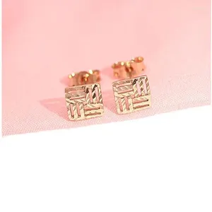 Dingle örhängen Ryssland 585 Rose Gold Plated 14k Color Geometric Exquisite Tide Fashion Luxury Sense of Design For Mother Jewelry