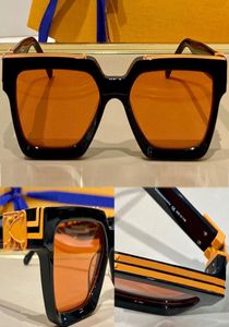 Millionaire-Sonnenbrille M96006WN Herren- oder Damen-Million-Brille, alte Blume, geprägte orangefarbene Gläser, modischer, klassischer schwarzer Rahmen, mirro3388470