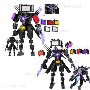Блоки Новый горячий цвет Super TV King Skibidi Mens Build Block Set DIY Модель Titan Toide Toy Toy Gift День рождения подарка T240325