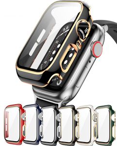 Apple Watch SEカバーシリーズ6 5 4 3スクリーンプロテクター40mm 44mm 38mm 42mm9243365用の強化ガラスフィルム付きPCハードケース