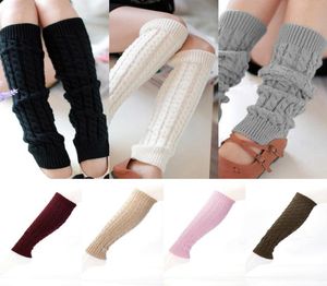 Strumpor mode kvinnor varmt ben varmare knä hög vinter stickad virka värmare Legging Boot Wool Slouch för Girls7612909