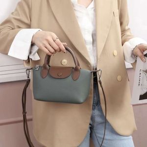 Shop Crossbody Bag Cheap Export Genuine Leather Handbag Womens Small Single Shoulder Contrasting Color Trendy Dumpling Versatile Mobile Phone6A6T