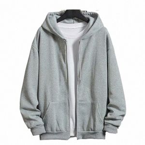 men's Hooded Sweatshirt Winter Coat Zipstring Thermal Shirt Hat Multi-Pocket Cardigan Plus-Size Loose-Fitting Trendy Versatile I0nh#