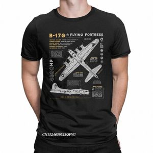 قميص TEE للرجال B-17 Flying Fortr Premium Cott Tees Fighter Plane WW2 War Pilot Airplane Airplane Tshirt Cloths بالإضافة إلى حجم F0L2#