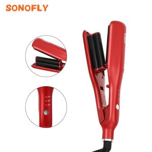 Glätteisen SONOFLY 2 Barrel Negativ-Ionen-Pflege-Lockenwickler Keramik-Crimper Lockenstab Wellenschiene Thermostat Roller Styling-Tools v530