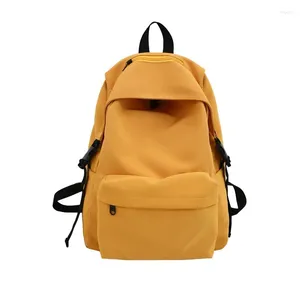 Mochila moda estudante universitário grande capacidade feminina bonito lazer viagem mochila cor sólida saco de livro de náilon pacote