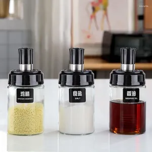 Förvaringsflaskor Transparent glas smaksättningstank salt sockerpeppar oliver oljemat för kök grillverktyg est