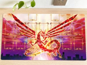 Pads YuGiOh Table Playmat Crimson Dragon TCG CCG Mat Trading Card Game Mat Mouse Pad Gaming Play Mat 60x35cm Free Bag