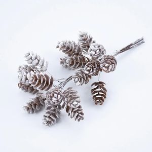 new 2024 10pcs/Bundle Artificial Plants Fake Pine Cone Decorative Flowers Wreaths Christmas Home Decor Diy Gifts Handmade Pompon - - - -