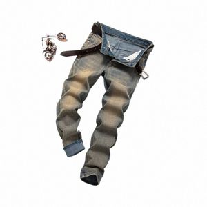 new Autumn Spring Designer Straight Cargo Denim Cowboy Retro Korean Fi Polished Denim Fabric Korean Style Youth Jeans Pants Y9Vl#