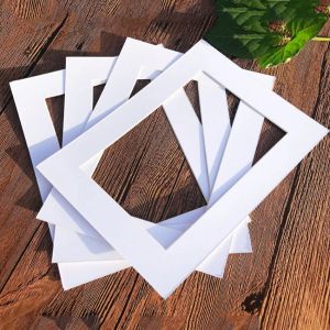 Çerçeve 15pcs Beyaz Fotoğraf Paspasları Dikdörtgen Kağıt Montajlar 6/7/8/10/16 inç A4 A3 Fotoğraf Çerçeveleri Resim Dekor Picture Mat Kağıt Fram Fram