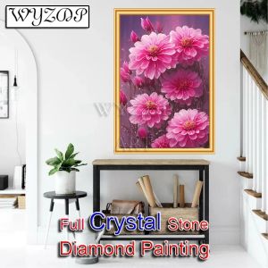 Ścieg 5d DIY 100% Crystal Diamond Painting Flower Pełny kwadratowy mozaiki haft haftowy zestaw ściegu kryształowy Diamond Art Decor 231107