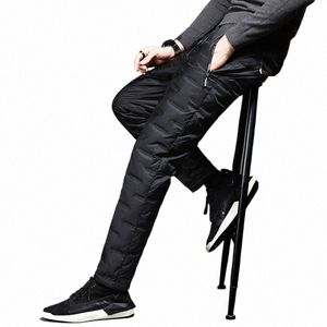 inverno all'aperto 8XL 7XL 6XL Plus Size Anatra Giù Pantaloni da uomo caldo imbottito addensare pantaloni termici impermeabili antivento maschio Jogger 83hN #